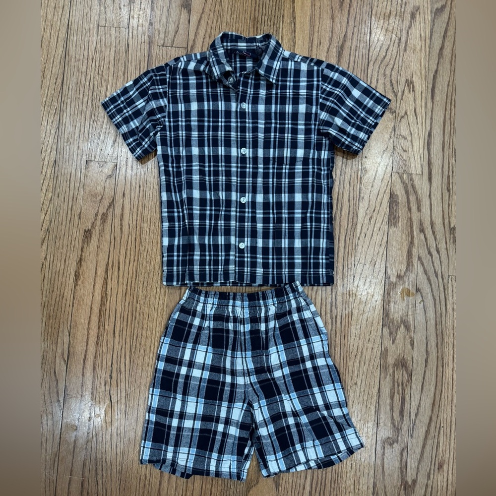 Boys Vintage Bugle Boy Plaid Short Outfit Small